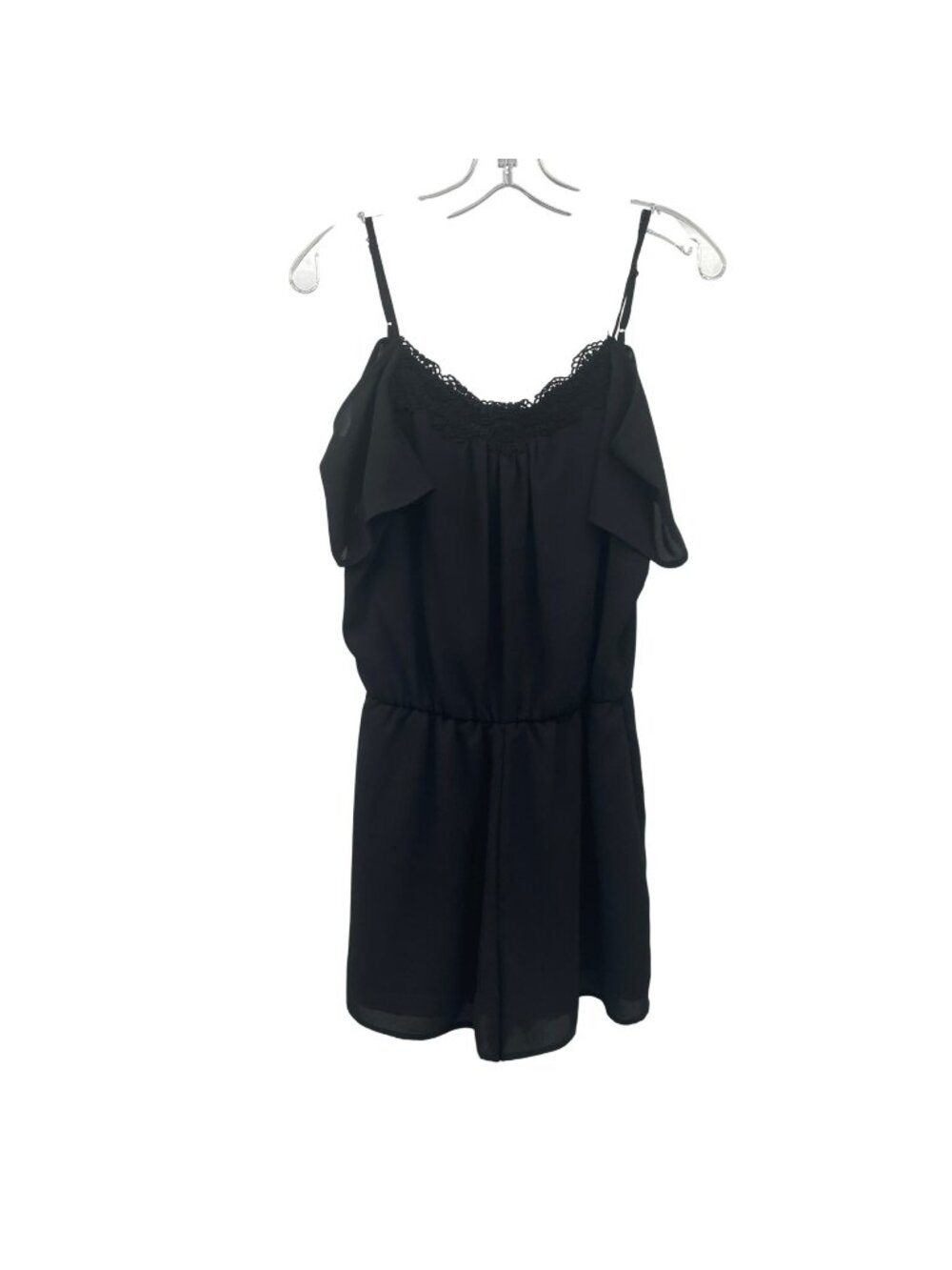 Decree Womens Cold Shoulder Romper Black Size Medium